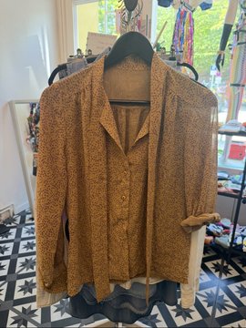 Leichte Vintage-Bluse in Ockergold